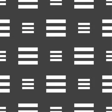 Align text to the width icon sign. Seamless pattern on a gray background. Vec Illustrazione stock