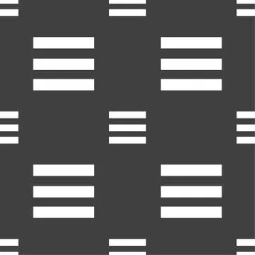 Align text to the width icon sign. Seamless pattern on a gray background. Vec Stock Illustration
