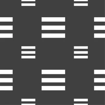 Align text to the width icon sign. Seamless pattern on a gray background. Illustrazione stock