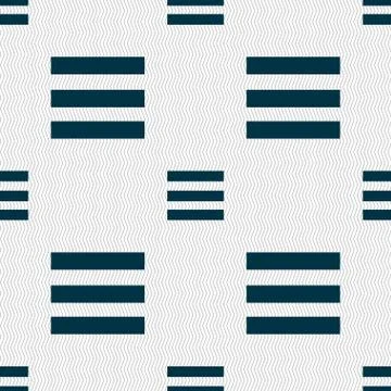 Align text to the width icon sign. Seamless abstract background with geometric s Illustrazione stock