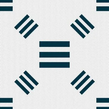 Align text to the width icon sign. Seamless pattern with geometric texture. Stock Illustration