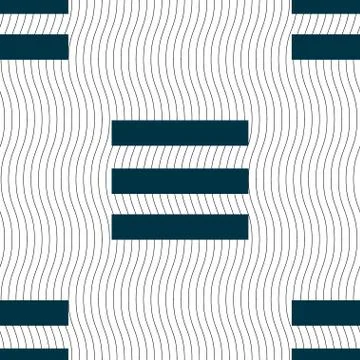 Align text to the width icon sign. Seamless pattern with geometric texture. Stock Illustration