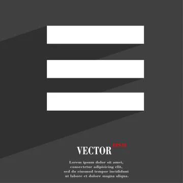 Align text to the width  icon symbol Flat modern web design with long shadow  Illustrazione stock