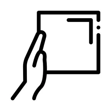 Align tiles with hands icon vector outline illustration Stock Illustration
