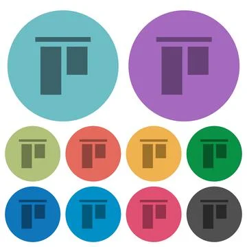 Align to top color darker flat icons Illustrazione stock