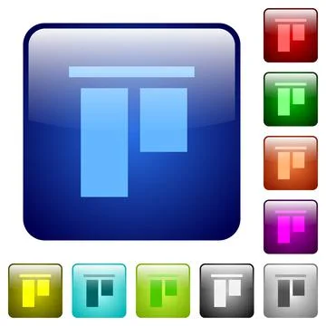 Align to top color square buttons Stock Illustration