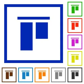 Align to top flat framed icons Stockillustratie