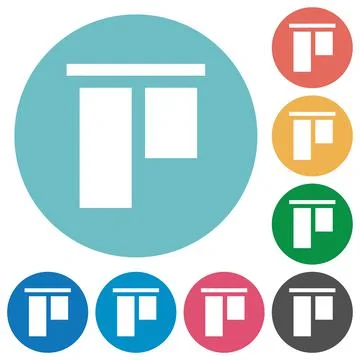 Align to top flat round icons Illustrazione stock