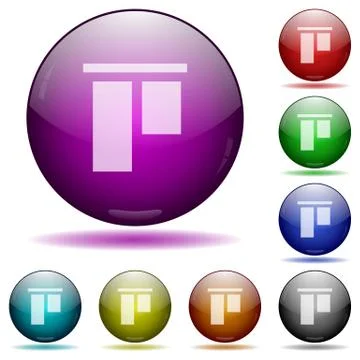 Align to top glass sphere buttons Stock Illustration
