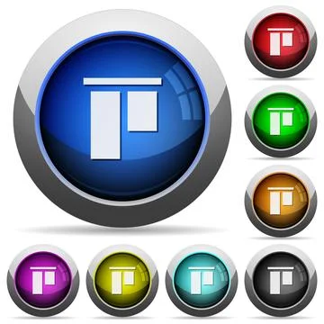 Align to top glossy buttons Stock Illustration