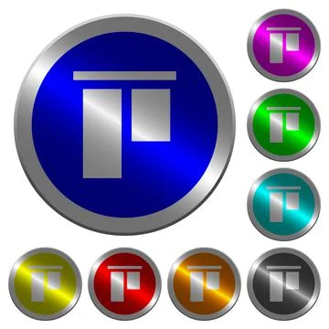 Align to top luminous coin-like round color buttons 스톡 일러스트