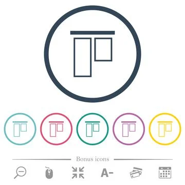Align to top outline flat color icons in round outlines イラスト素材