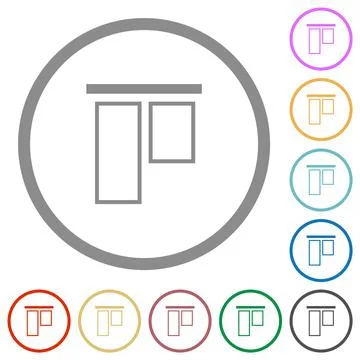 Align to top outline flat icons with outlines Stock Illustration