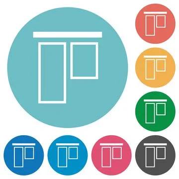 Align to top outline flat round icons 库存插图