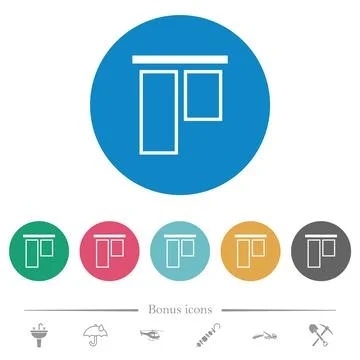 Align to top outline flat round icons Stock Illustration