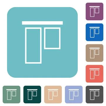 Align to top outline rounded square flat icons Illustrazione stock