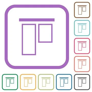 Align to top outline simple icons Stock Illustration