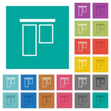 Align to top outline square flat multi colored icons Stock Illustration