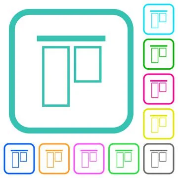Align to top outline vivid colored flat icons Stock Illustration