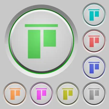 Align to top push buttons Stock Illustration