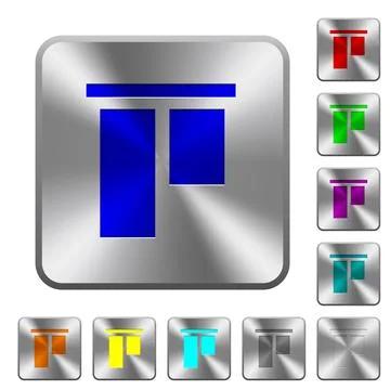 Align to top rounded square steel buttons Stock Illustration