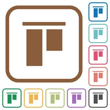 Align to top simple icons Illustrazione stock