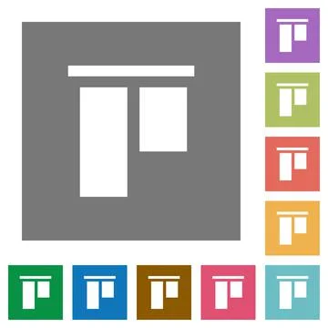 Align to top square flat icons Illustrazione stock