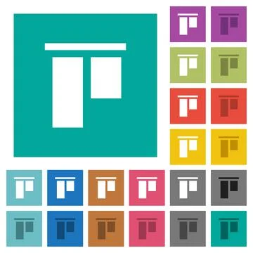 Align to top square flat multi colored icons イラスト素材