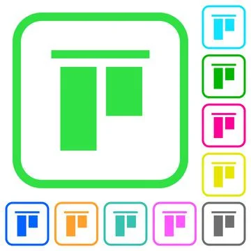 Align to top vivid colored flat icons icons イラスト素材