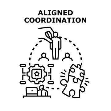 Aligned coordination collaborating for business strategy and success Stock Illustration