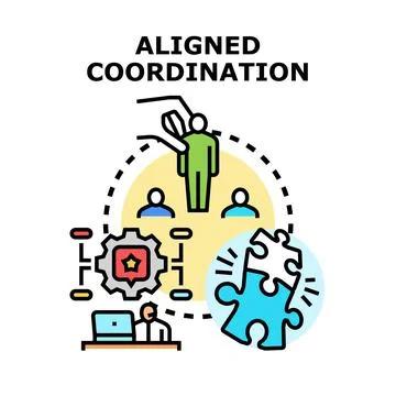 Aligned coordination collaborating for business strategy and success Stock Illustration