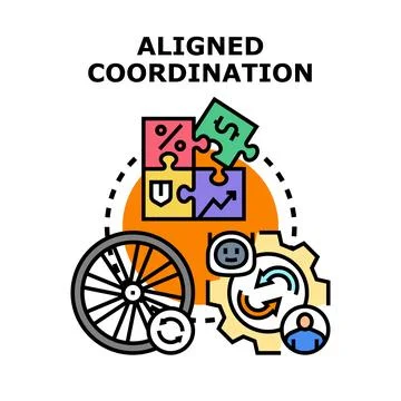 Aligned coordination merging financial strategy and business growth Stock Illustration