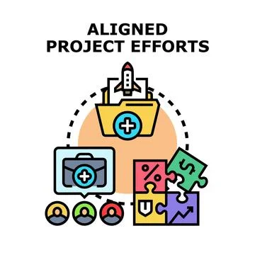 Aligned efforts optimizing project development and strategy Stock Illustration