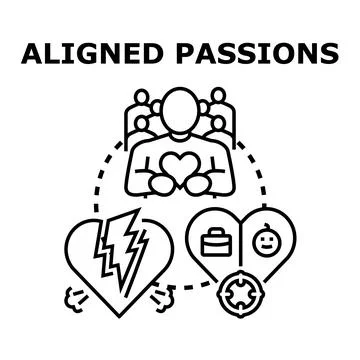 Aligned passions concept representing personal and shared goals Stock Illustration