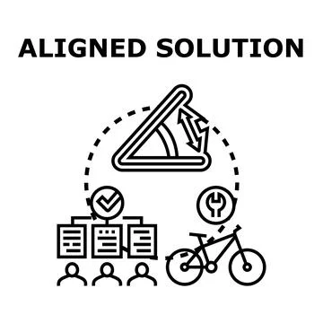 Aligned solution achieving business objectives and success Stock Illustration