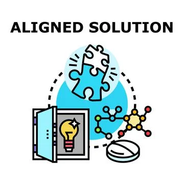 Aligned solution concept for problem solving development イラスト素材