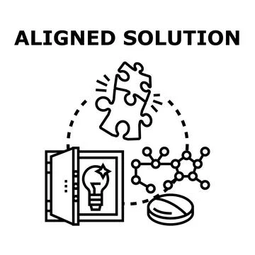 Aligned solution concept for problem solving development Stock Illustration