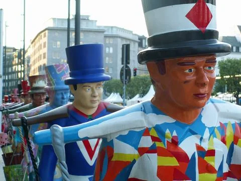 Aligned statues Stock Photos