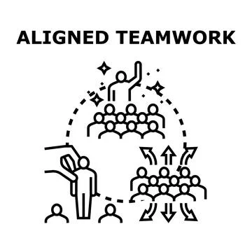 Aligned teamwork concept working together for success 스톡 일러스트
