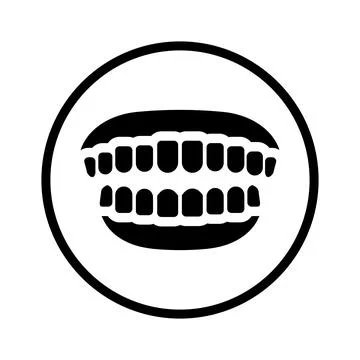 Aligned tooth icon. Black vector graphics. Stock Illustration