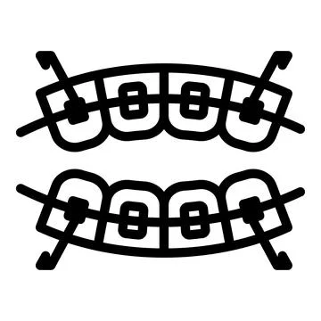 Aligner teeth icon, outline style Stock Illustration