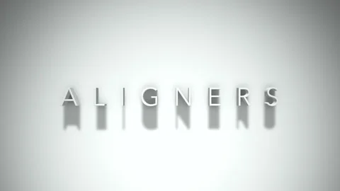 Aligners 3D title animation with shadows on a white background Stock Footage 297510949