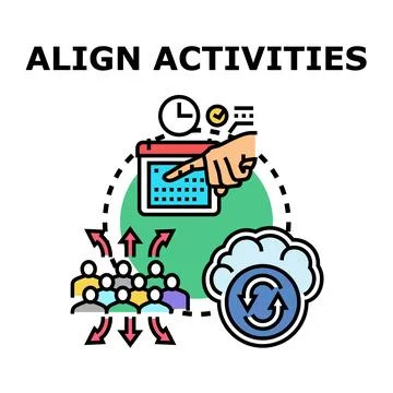 Aligning activities, tasks, and project strategy Stock Illustration