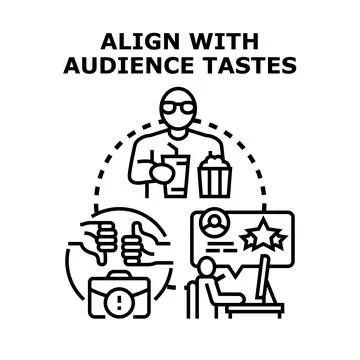 Aligning with audience tastes and customer feedback concept Stock Illustration