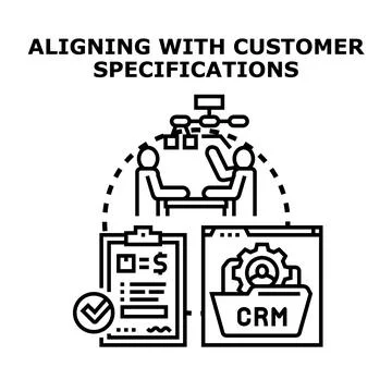 Aligning with customer specifications and managing relationships Stock Illustration