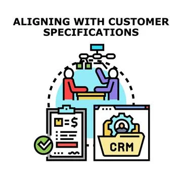 Aligning with customer specifications and managing relationships Stock Illustration