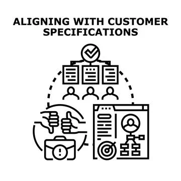 Aligning with customer specifications concept vector illustration Stock Illustration