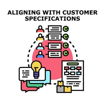 Aligning with customer specifications for successful product development Stock Illustration