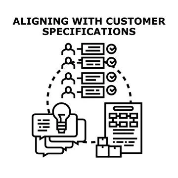 Aligning with customer specifications for successful product development Stock Illustration