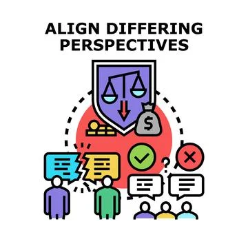 Aligning differing business perspectives and conflict resolution Stock Illustration